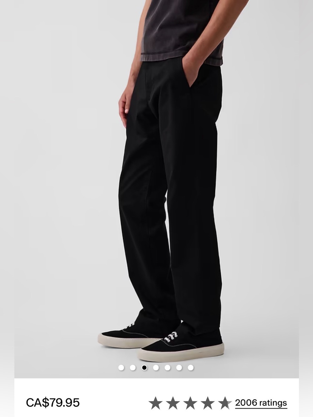 Gap 34x34 Men's Black Stretch Chino Pants